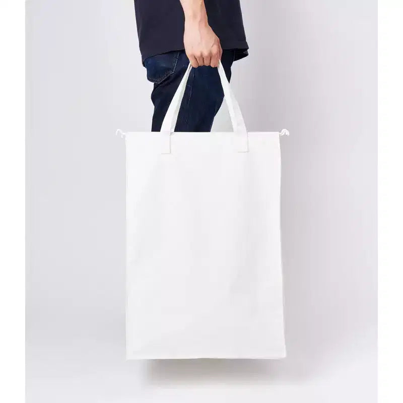 Panier à Linge avec Doublure en Coton – Noir/Blanc, Cadre en Acier, pour 1 Personne