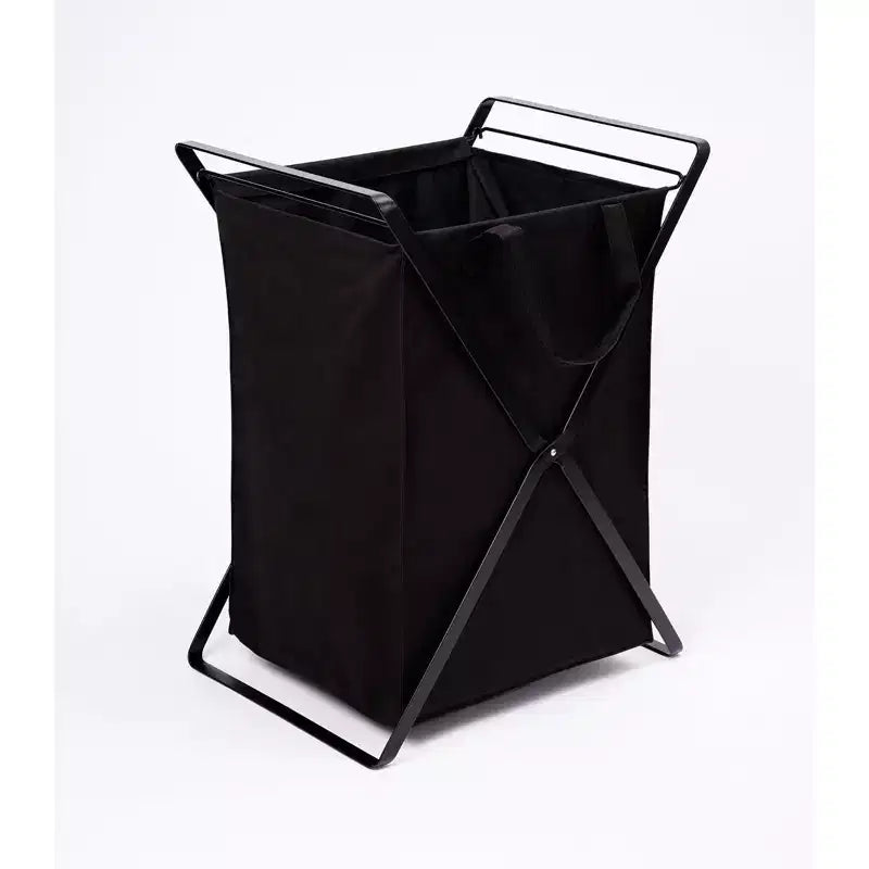 Yamazaki Home Laundry Hamper with Cotton Liner - Two Sizes - Steel + Cotton