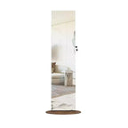 Miroir de rangement à bijoux pivotant à 360°, coloris noir/marron/noyer/blanc, sur pied, une personne