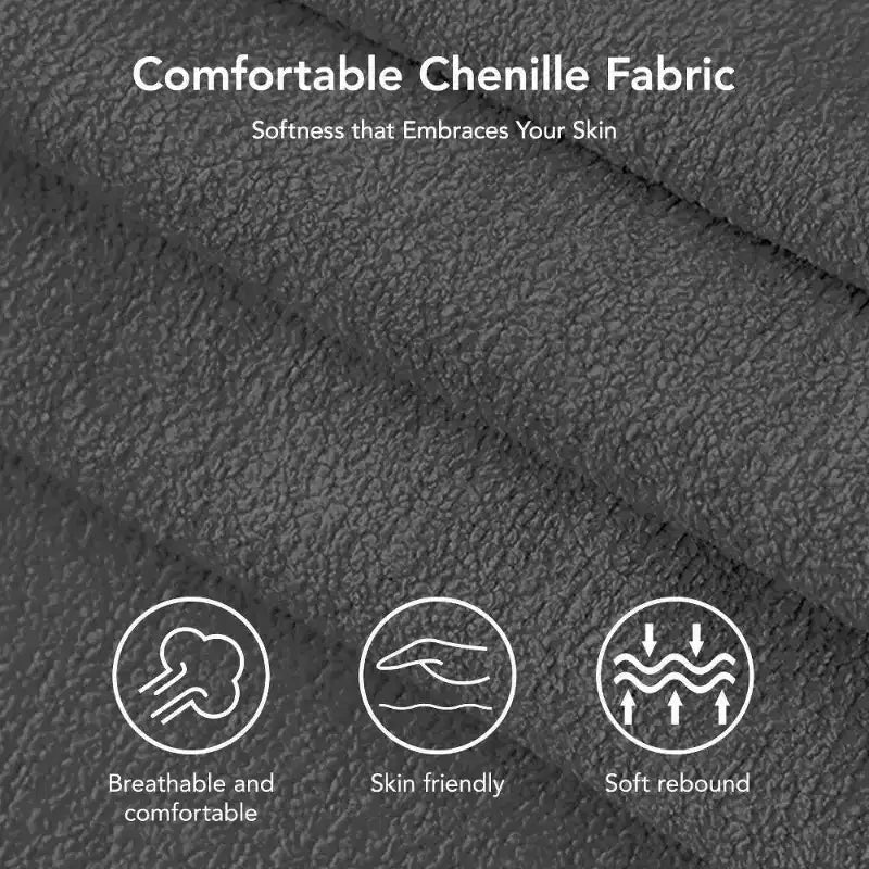 Canapé-lit convertible 3-en-1 vert/gris/blanc, 2 places, chenille