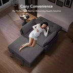 Canapé-lit convertible 3-en-1 vert/gris/blanc, 2 places, chenille