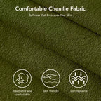 Canapé-lit convertible 3-en-1 vert/gris/blanc, 2 places, chenille