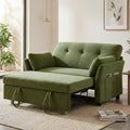Dyonery 51 3-in-1 Pull-Out Sleeper Sofa Bed, Convertible Loveseat with Reclining Adjustable Backrest, Chenille Upholstered Couch, Side Pocket