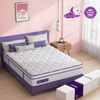 Matelas hybride Euro-Top blanc, fermeté moyenne, 1 personne (simple/double/grand)