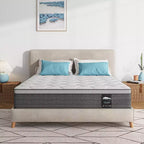 Serweet 10 5-Zone Motion Isolation Cooling Hybrid Mattress Heavier Coils for Durable Support -Medium Firm- Compatible with Platform Bed
