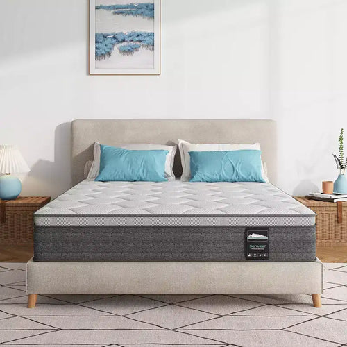 Serweet 10 5-Zone Motion Isolation Cooling Hybrid Mattress Heavier Coils for Durable Support -Medium Firm- Compatible with Platform Bed