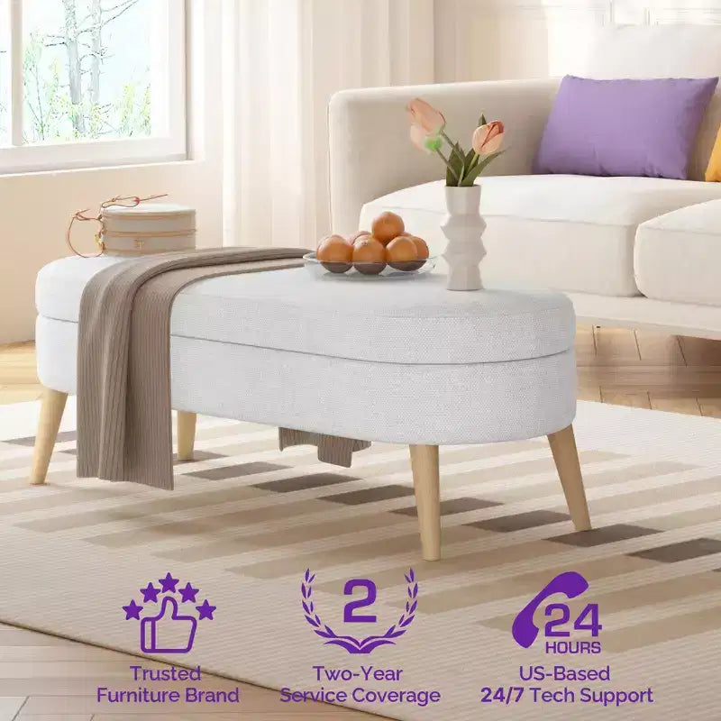 Banc de rangement ottoman beige/gris/blanc, couvercle rabattable, une place