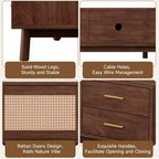 Meuble TV Mid-Century marron, 178 cm, convient aux téléviseurs jusqu'à 203 cm, assemblage par 1 personne