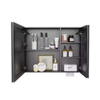 FAMYYT Armoire à pharmacie en aluminium de 32 po l. x 24 po H avec miroir et lumière, anti-buée, facile à installer