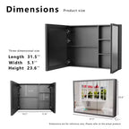 FAMYYT Armoire à pharmacie en aluminium de 32 po l. x 24 po H avec miroir et lumière, anti-buée, facile à installer