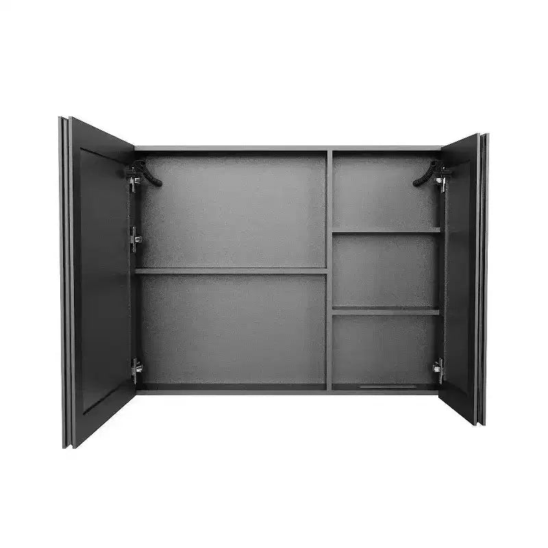 FAMYYT Armoire à pharmacie en aluminium de 32 po l. x 24 po H avec miroir et lumière, anti-buée, facile à installer