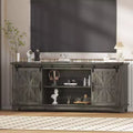 Farmhouse TV Stand for 75 Inch TV with Barn Doors, Adjustable Shelves and Storage Cabinets for Living Room