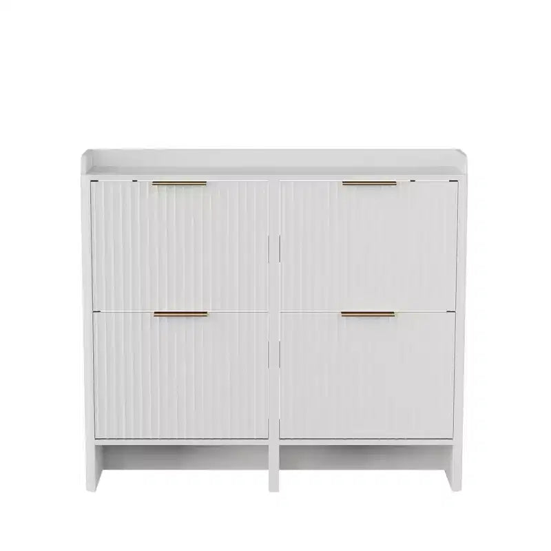 Meuble à chaussures Karl Home de 42,9 pouces avec 4 portes abattantes et déflecteur de table