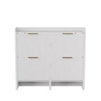 Meuble à chaussures Karl Home de 42,9 pouces avec 4 portes abattantes et déflecteur de table