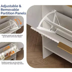 Meuble à chaussures Karl Home de 42,9 pouces avec 4 portes abattantes et déflecteur de table