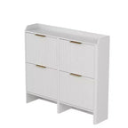 Meuble à chaussures Karl Home de 42,9 pouces avec 4 portes abattantes et déflecteur de table