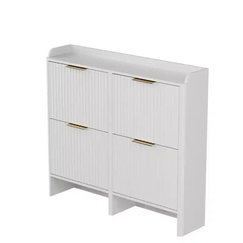 Meuble à chaussures Karl Home de 42,9 pouces avec 4 portes abattantes et déflecteur de table