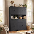 Armoire de cuisine Costway 171 cm avec 4 portes, 1 tiroir, plan de travail ouvert, étagère réglable