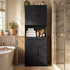 Armoire de cuisine Costway 171 cm avec 4 portes, 1 tiroir, plan de travail ouvert, étagère réglable