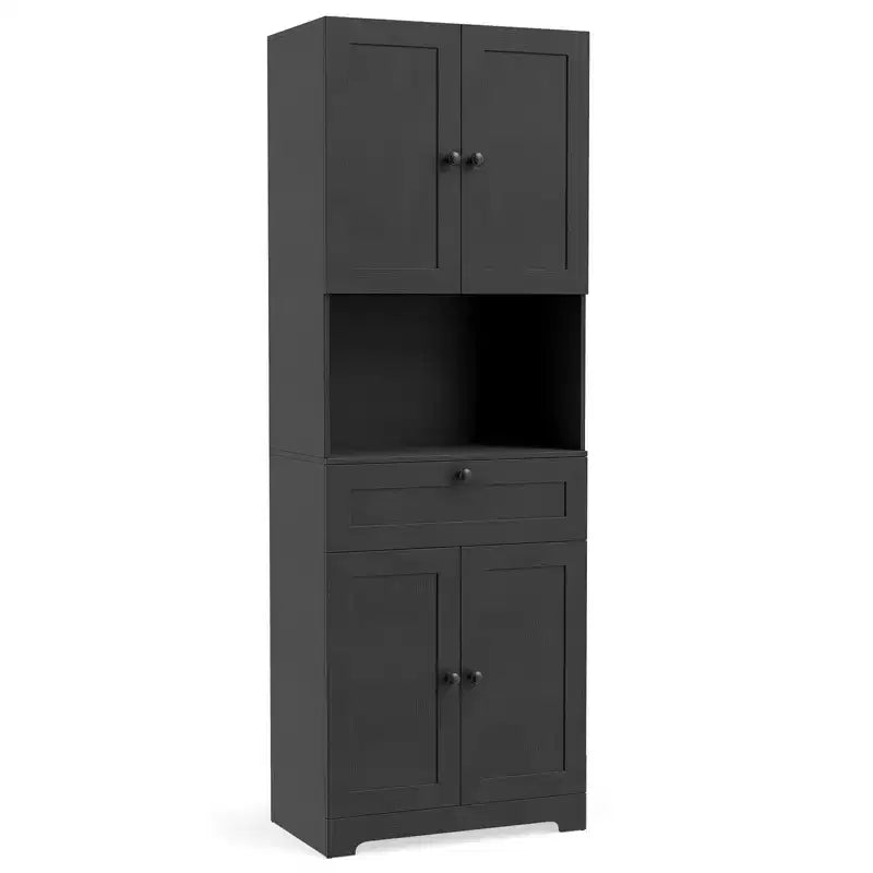 Armoire de cuisine Costway 171 cm avec 4 portes, 1 tiroir, plan de travail ouvert, étagère réglable