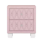 Table de chevet 2 tiroirs en velours élégant et luxueux pour chambre et salon