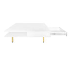 Table basse carrée pour salon, table basse moderne laquée, blanche