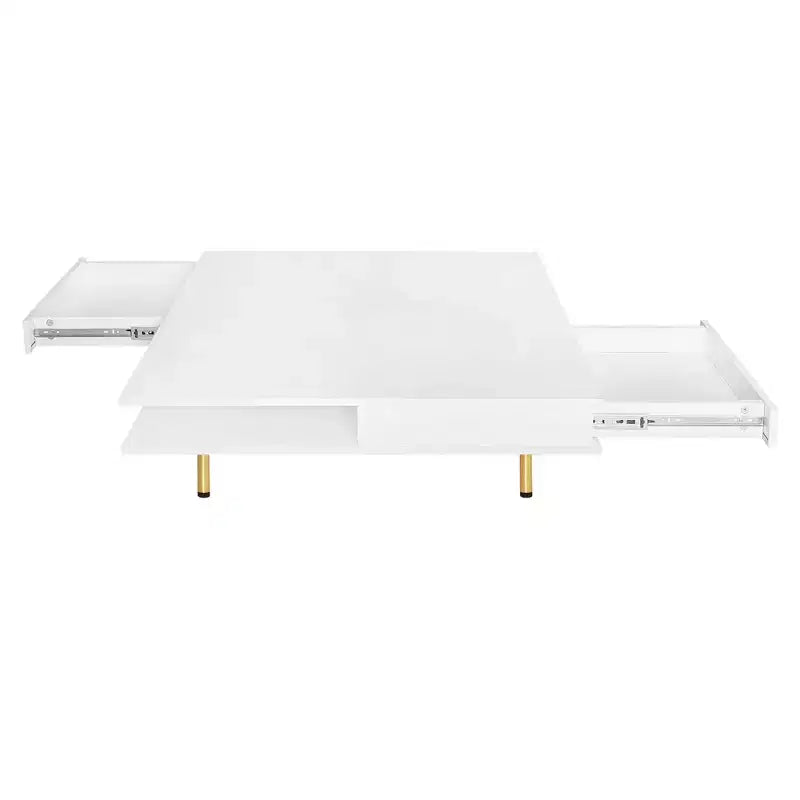 Table basse carrée pour salon, table basse moderne laquée, blanche