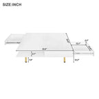 Table basse carrée pour salon, table basse moderne laquée, blanche