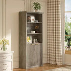 Étagère à Livres 2 PCS, Bibliothèque en Bois de 80 cm de Large avec Portes, Étagères à 5 Niveaux avec Tablette Supérieure Réglable pour Bureau à Domicile, Salon