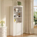 Étagère à Livres 2 PCS, Bibliothèque en Bois de 80 cm de Large avec Portes, Étagères à 5 Niveaux avec Tablette Supérieure Réglable pour Bureau à Domicile, Salon