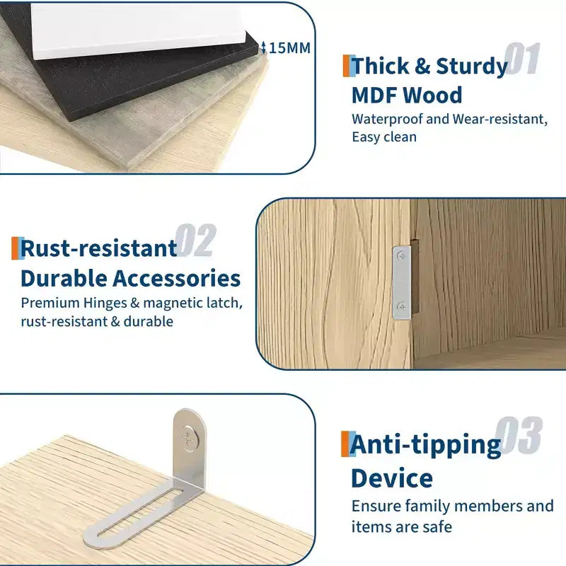 Étagère à Livres 2 PCS, Bibliothèque en Bois de 80 cm de Large avec Portes, Étagères à 5 Niveaux avec Tablette Supérieure Réglable pour Bureau à Domicile, Salon