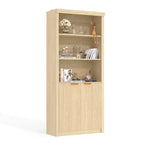 Étagère à Livres 2 PCS, Bibliothèque en Bois de 80 cm de Large avec Portes, Étagères à 5 Niveaux avec Tablette Supérieure Réglable pour Bureau à Domicile, Salon