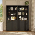 Book Shelf 2 PCS, 31.5 Wide Wooden Bookcase with Doors, 5-Shelf Bookcases with Adjustable top Shelve for Home Office, Living Room