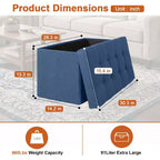 Banc de rangement pliant BestMassage de 76 cm, capacité de charge de 300 kg, tabouret repose-pieds rembourré pour salon, chambre, entrée