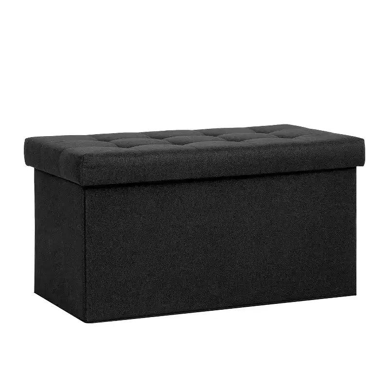 BestMassage 30 Inch Folding Storage Ottoman Bench, 660LBS Weight Capacity, Upholstered Footrest Stool for Living Room, Bedroom, Entryway