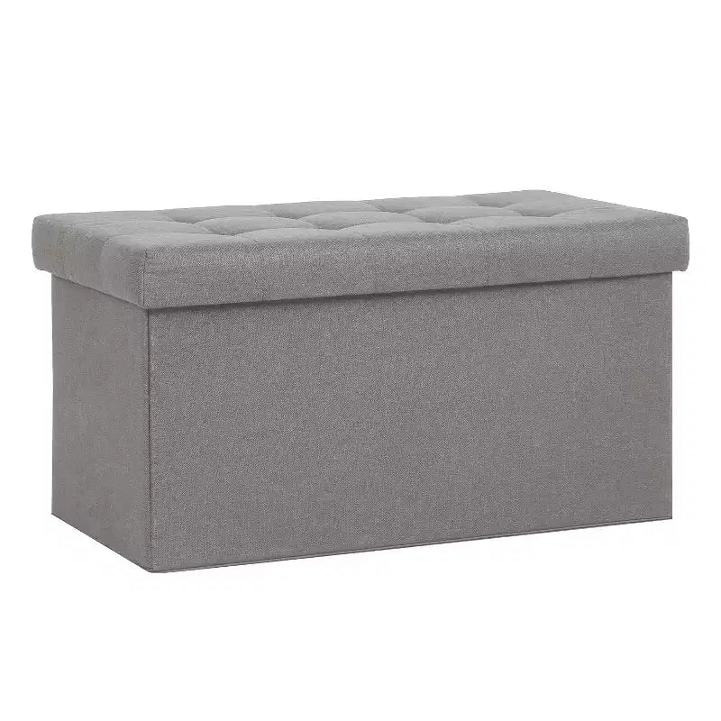 Banc de rangement pliant BestMassage de 76 cm, capacité de charge de 300 kg, tabouret repose-pieds rembourré pour salon, chambre, entrée