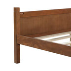 Lit plateforme entièrement à panneaux plats avec tête de lit et pied de lit, cadre de lit de ferme Shaker au grain de bois, noyer clair